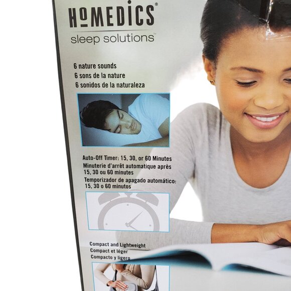 Homedics Sound Machine 6 Nature Sounds Portable Travel Sleep Aid Timer - Picture 9 of 10